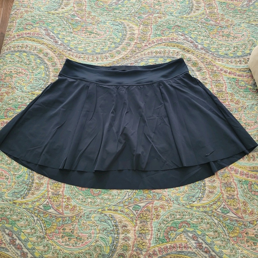 Nike Dri Fit Navy Blue Tennis Skirt Skort Sz 2X Golf Skirt Cell Pockets NEW